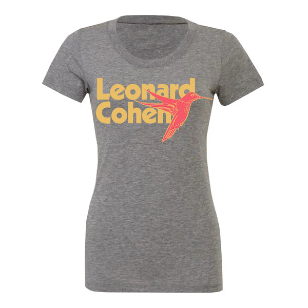 Orange Hummingbird Grey Ladies T-Shirt
